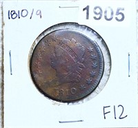 1810/9 Classic Head Large Cent NICELY CIRCULATED