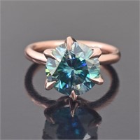 APPR $4100 Moissanite Ring 4 Ct 925 Silver