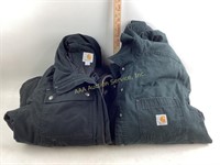 2 Carhartt coats black size large good condition.