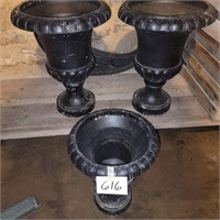3 Flower Urns- Lightweight (Fiberglass?)