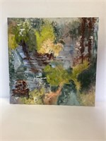 Abstract Lake Scene in Oil