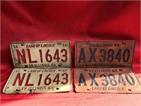 2- PAIR OF 1968 AND 1969 MATCHING ILLINOIS