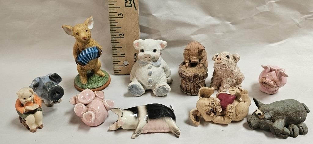 Assorted (11) Pig Figurines