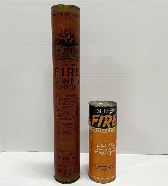 Two Antique Tube Fire Extinguishers