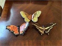3 LEFTON BUTTERFLY WALLHANGINGS