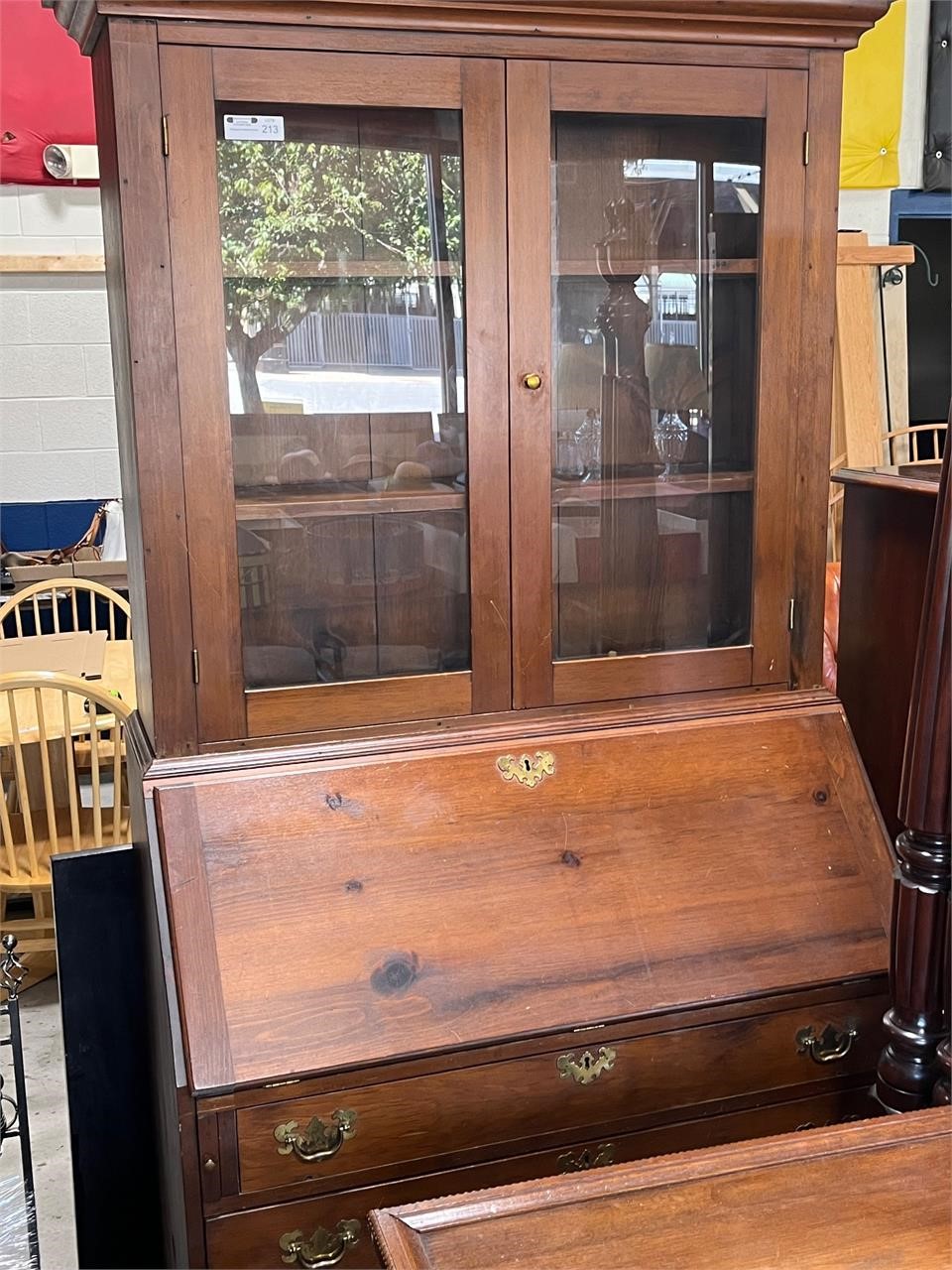 Vintage Pine Secretary Desk