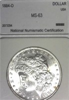 1884-O NNC MS 63 Morgan Silver Dollar