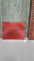 Budweiser metal sign 16 x 12.5