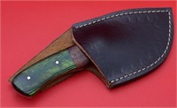 Damascus Knife w/Leather Sheath