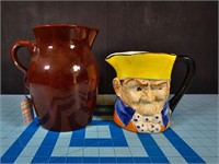 Winking Toby pitcher and pottery jug