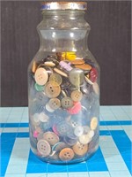 Jar of vintage buttons