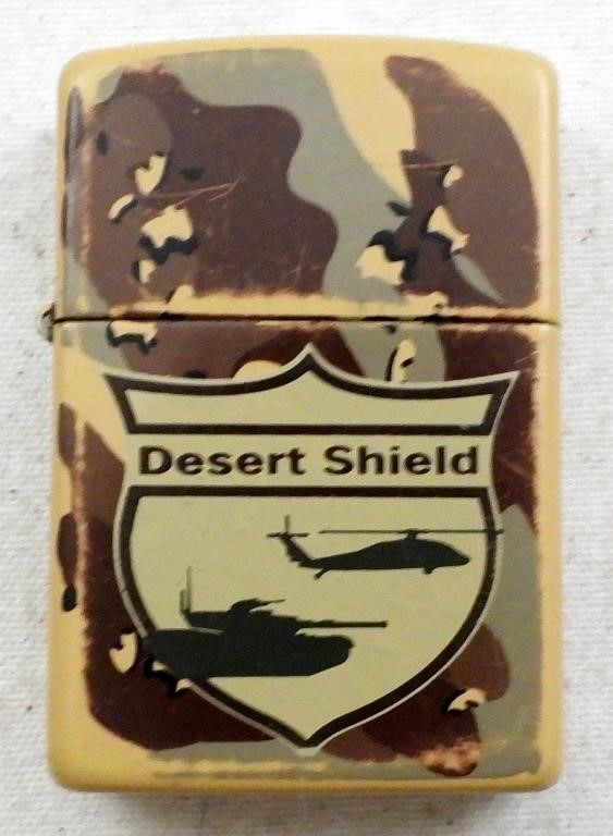 FIRED DESERT SHIELD ZIPPO LIGHTER