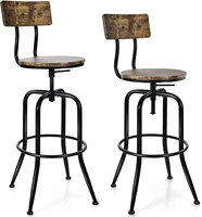 $140  COSTWAY Bar Stool Set  Adjustable Swivel