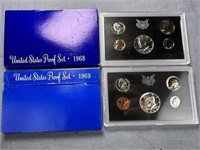 1968 & 1969 Proof Sets See Photos for Details