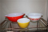 1.5 PT-2.5 QT AND 4 QT PYREX BOWLS