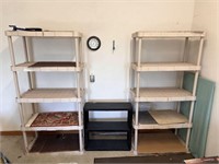 3 Plastic Shelving Units