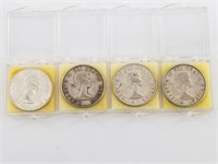 4 Silver Canadian 50 cent coins, individually pack