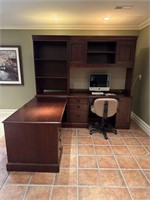 Large Stanley compute desk grouping and chair