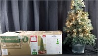 7 1/2ft Christmas Tree In Box & Lighted 46" Tree