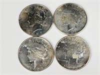 4 Peace Silver Dollars