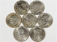 (7) 1776-1976 Eisenhower Dollars NO MINT Mark
