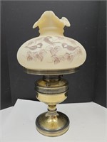 VTG Lamp Hand Painted Signed Fenton Ruffled 22"H