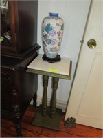 Side Table & Asian Style Tall Vase