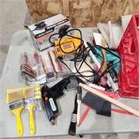 Painting Supplies, detail sander, jigsaw, glue