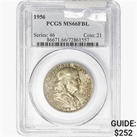 1956 Franklin Half Dollar PCGS MS66 FBL