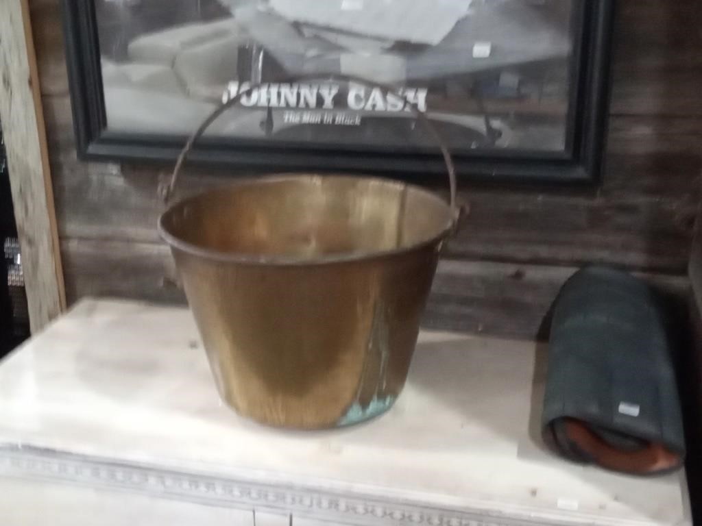 antique brass bucket