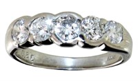 Platinum .80 ct Natural Brilliant Diamond Ring