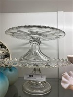 (2) Pattern Glass Cake Stands