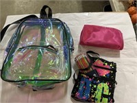 CLEAR BACKPACK AND ACCESSOIRES