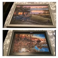 Assorted puzzle pictures with frames