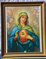17P: Virgin Mary print, 33” x 26”