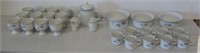 Dansk cups egg cups, coffee pot with creamer and