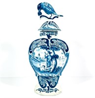 Delft 18th Century Urn with Bird Finial