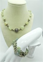 Natural Gemstone Necklace & 2 Bracelet