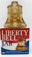 Liberty Bell jar, opalescent finish on amber