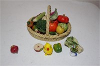 Basket of miniature fruits and more