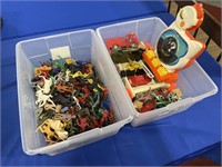 KIDS TOYS AND FIGURES INCLUDING PLASTIC ARMY MEN,