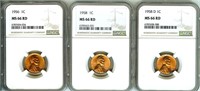 1956 58 58-D Cent NGC MS66 RD LISTS $105
