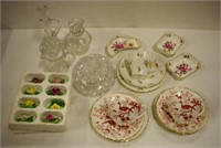 Shelley trio, 2 Coalport trios & other items