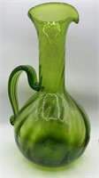 MID-CENTRY MODERN GIANT OPTIC SWIRL GREEN PITCHER