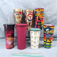 7 INSULATED STAINLES STEEL CUPS W-LIDS