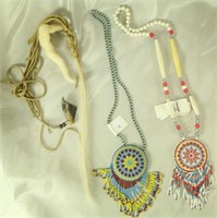 MIXED LOT OF THREE BEADED NECKLACES