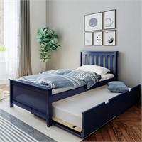 Max & Lily Twin Bed  Blue w/ Trundle  Slatted