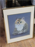 Fluffy Cat Framed Art