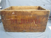 Vintage Wooden Crate "The Julep Co." W/Handles