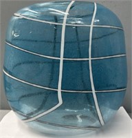 Sasaki Handcrafted Art Glass Vase Sky Blue